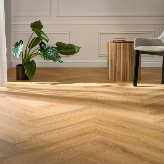 Arbiton Amaron Herringbone EIR CAS 223 MENOR OAK klikkes halszálka SPC padló + Multiprotec Acoustic alátét
