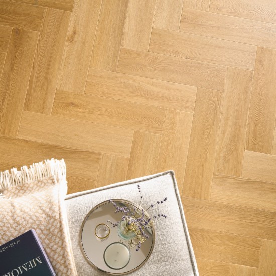 Arbiton Amaron Herringbone EIR CAS 223 MENOR OAK klikkes halszálka SPC padló + Multiprotec Acoustic alátét
