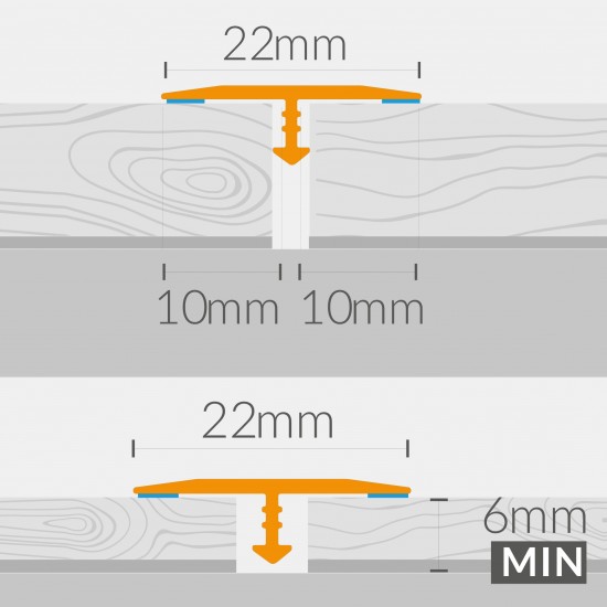 Arbiton CS22 CANBERRA OAK 50 burkolatváltó T profil - 22mm/1,86m