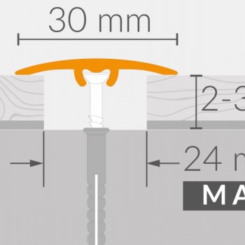 Arbiton SM1 Titanium A3 csavaros, lencse burkolatváltó profil - 33mm/2,79m