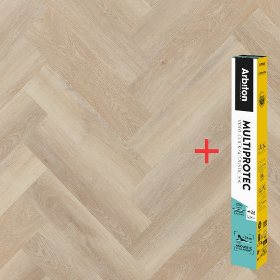 Arbiton Amaron Herringbone CA 187 DEARWOOD OAK klikkes halszálka SPC padló + Multiprotec Acoustic alátét