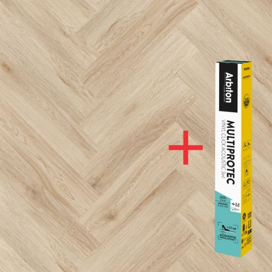 Arbiton Amaron Herringbone CA 158 HARLOW OAK klikkes halszálka SPC padló + Multiprotec Acoustic alátét