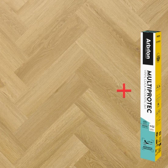 Arbiton Amaron Herringbone EIR CAS 223 MENOR OAK klikkes halszálka SPC padló + Multiprotec Acoustic alátét