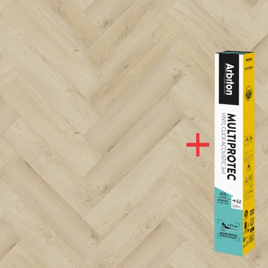 Arbiton Amaron Herringbone CA 167 PRESTON OAK klikkes halszálka SPC padló + Multiprotec Acoustic alátét