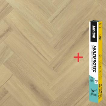 Arbiton Amaron Herringbone EIR CAS 228 PRINCETON OAK klikkes halszálka SPC padló + Multiprotec Acoustic alátét