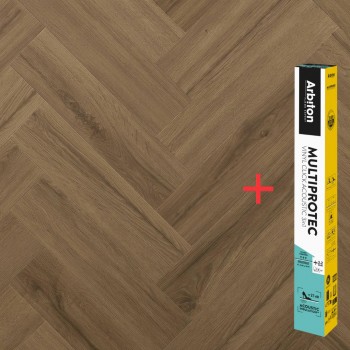 Arbiton Amaron Herringbone EIR CAS 229 ROCHESTER OAK klikkes halszálka SPC padló + Multiprotec Acoustic alátét