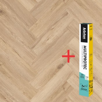 Arbiton Amaron Herringbone CA 159 WEMBLEY OAK klikkes halszálka SPC padló + Multiprotec Acoustic alátét