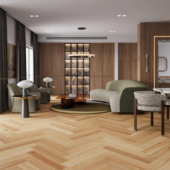 Barlinek Auric Herringbone 130, matt-lakkozott, klikkes halszálka parketta. 1WC000019