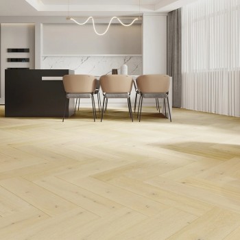Barlinek Bianco Herringbone 180, matt-lakkozott, klikkes halszálka parketta. 1WC000040