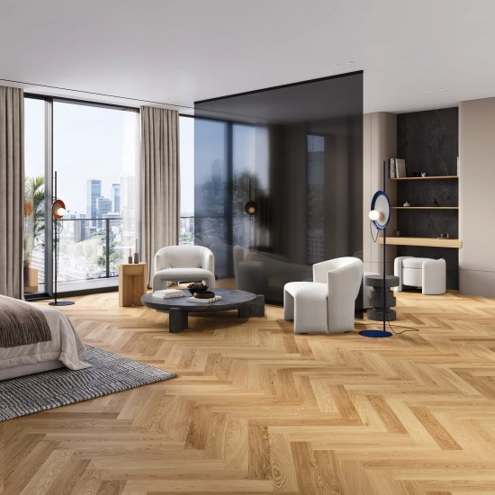 Barlinek Bright Herringbone 110, olajozott, klikkes halszálka parketta. 1WC000016