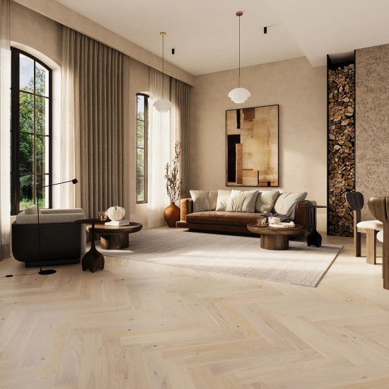 Barlinek Cappuccino Herringbone 110, matt-lakkozott, klikkes halszálka parketta. 1WC000001