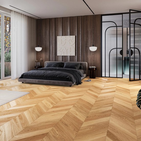 Barlinek Caramel Chevron, matt-lakkozott szalagparketta. 1WV000001