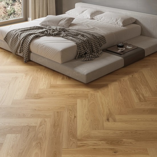 Barlinek Caramel Herringbone 130 5G, matt-lakkozott, klikkes halszálka parketta. 1WC000007