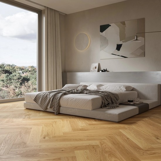 Barlinek Caramel Herringbone 130 5G, matt-lakkozott, klikkes halszálka parketta. 1WC000007