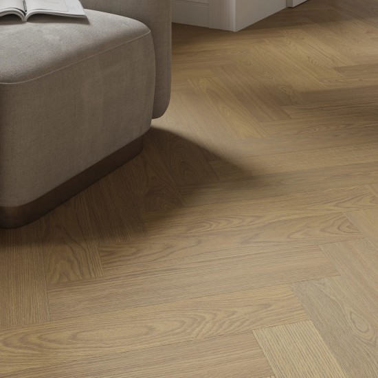 Barlinek Herringbone Antic Oak halszálka SPC padló integrált alátéttel