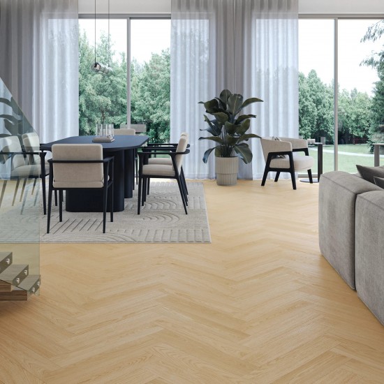 Barlinek Herringbone Cream Oak halszálka SPC padló