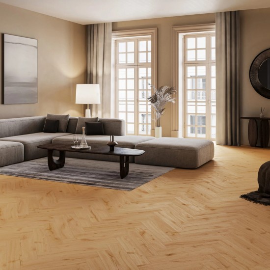 Barlinek Herringbone Ginger Oak halszálka SPC padló integrált alátéttel