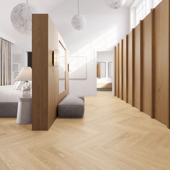 Barlinek Herringbone Vanilla Oak klikkes halszálka SPC padló int. alátéttel. DP5000046