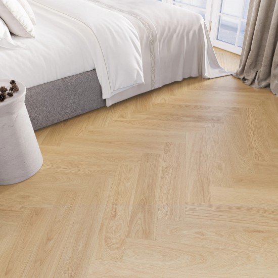 Barlinek Herringbone Vanilla Oak klikkes halszálka SPC padló int. alátéttel. DP5000046
