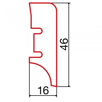 Barlinek PW46 Fehér lakkozott szegélyléc. P4627362A