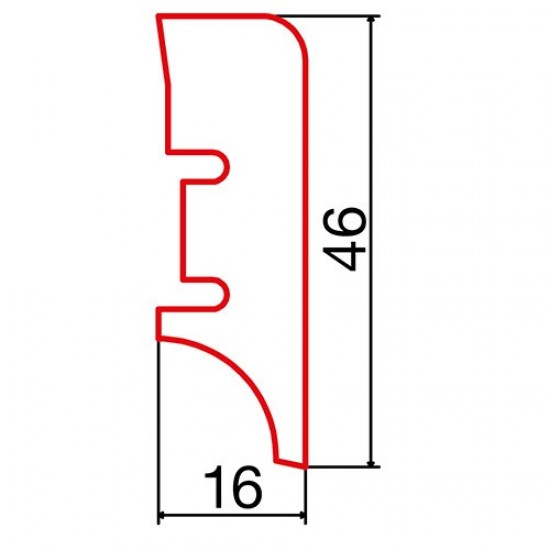 Barlinek PW46 Fehér lakkozott szegélyléc. P4627362A
