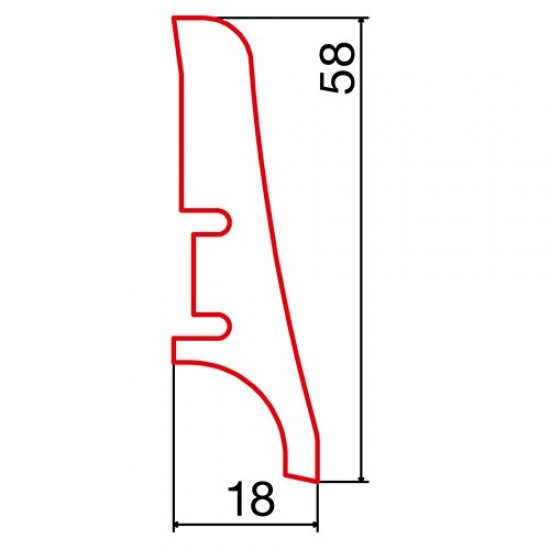 Barlinek PW58 Fehér lakkozott szegélyléc. P5827362A