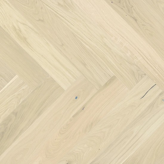 Barlinek Bianco Herringbone 130, matt-lakkozott, klikkes halszálka parketta. 1WC000021
