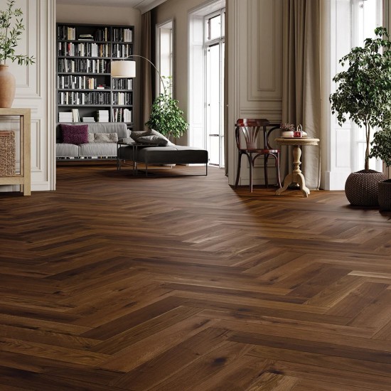 Barlinek Trapani Herringbone 130, matt-lakkozott, klikkes halszálka parketta. 1WC000032