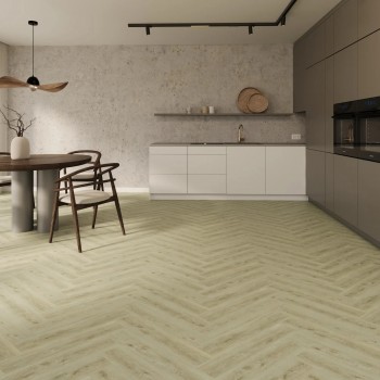 Korner Luxury Herringbone Oak Emma klikkes, halszálka SPC padló