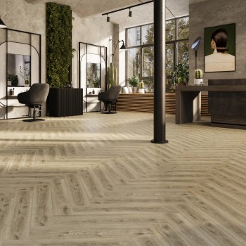 Korner Luxury Herringbone Oak Frida klikkes, halszálka SPC padló