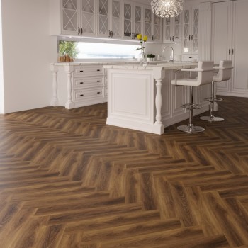 Korner Luxury Herringbone Oak Hovden klikkes, halszálka SPC padló