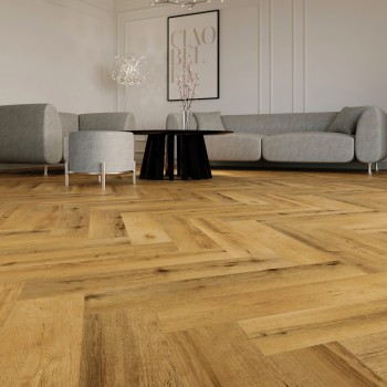 Korner Luxury Herringbone Oak Titan klikkes, halszálka SPC padló