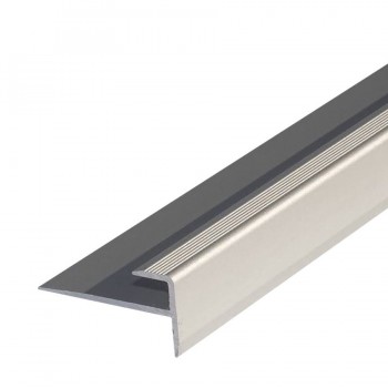MM Alu. F lépcsőprofil  SPC padlóhoz. 5mm/2,70m. Dűbeles, eloxált ezüst. MMAL05F01-270