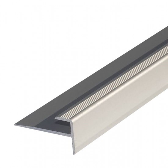 MM Alu. F lépcsőprofil  SPC padlóhoz. 5mm/2,70m. Dűbeles, eloxált ezüst. MMAL05F01-270