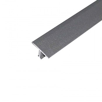 MM Aluminium T burkolatváltó profil 14mm/2,70m, köhatású, antracit szürke