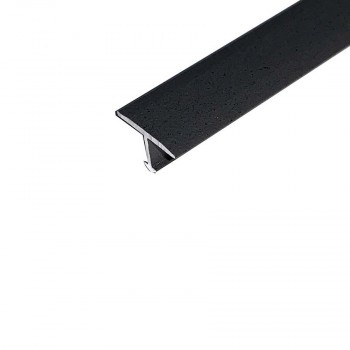 MM Aluminium T burkolatváltó profil 14mm/2,70m, köhatású, fekete szürke