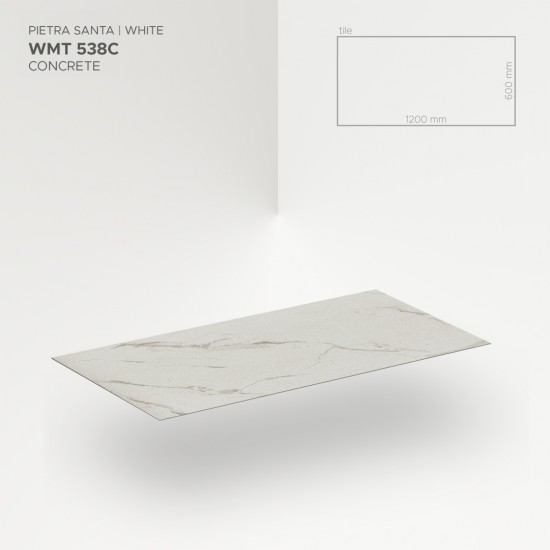 MODEE Mineral Tile Pietra Santa White (WMT 538C ) SPC falburkolat