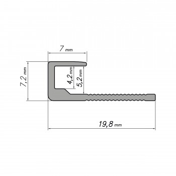 Modee WALL END Titanium A3 végzáró profil