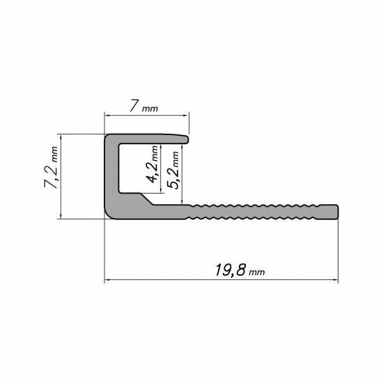 Modee WALL END Silver A1 végzáró profil