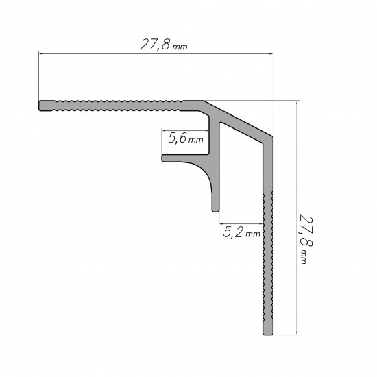 Modee WALL IN Black Matt A4 belső sarok profil