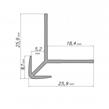 Modee WALL OUT Black Matt A4 külső sarok profil