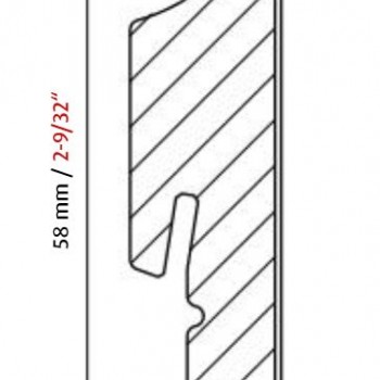 Neuhofer FOFA015 Fehér, modern profilú MDF szegélyléc. FU.62L, 532790. 6 cm magas - KIFUTÓ!
