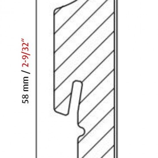 Neuhofer FOFA015 Fehér, modern profilú MDF szegélyléc. FU.62L, 532790