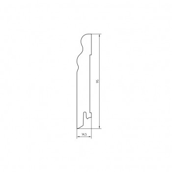 Pedross FF6018 fehér fóliázott tömörfa, 9,5cm-es szegélyléc