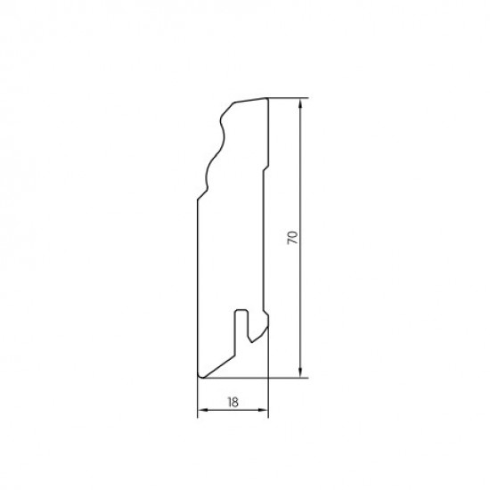 Pedross MDF 5910 fehér fóliázott, 7cm-es szegélyléc