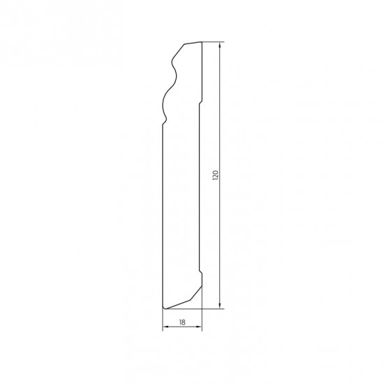 Pedross MDF 5911 fehér fóliázott, 12cm-es szegélyléc