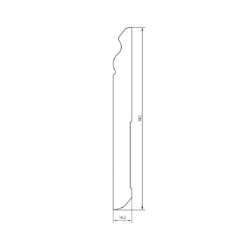 Pedross MDF 6258 fehér fóliázott, 14cm-es szegélyléc