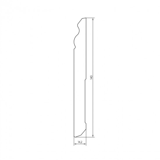Pedross MDF 6258 fehér fóliázott, 14cm-es szegélyléc