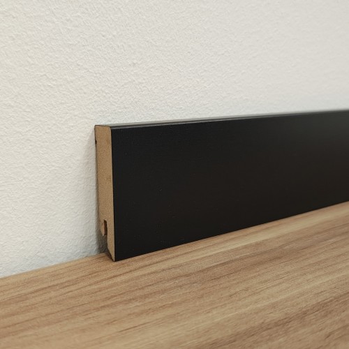 Pedross MDF 6370 FEKETE fóliázott, 6cm-es szegélyléc