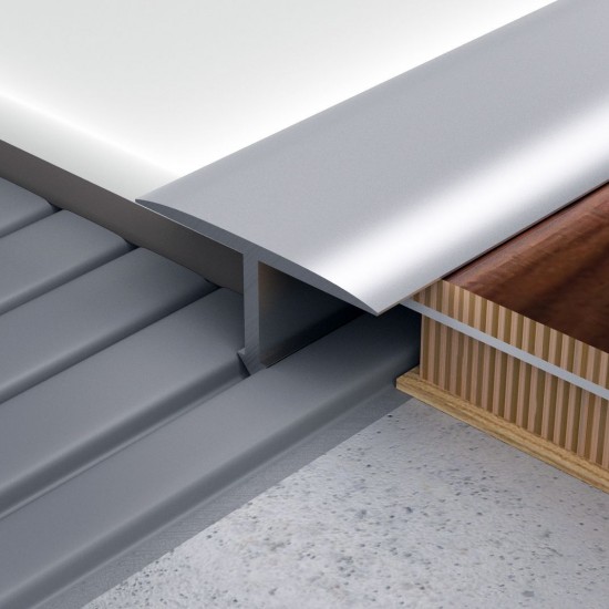 Profilplast T Profil, alu, 14x2500mm, Alu natúr
